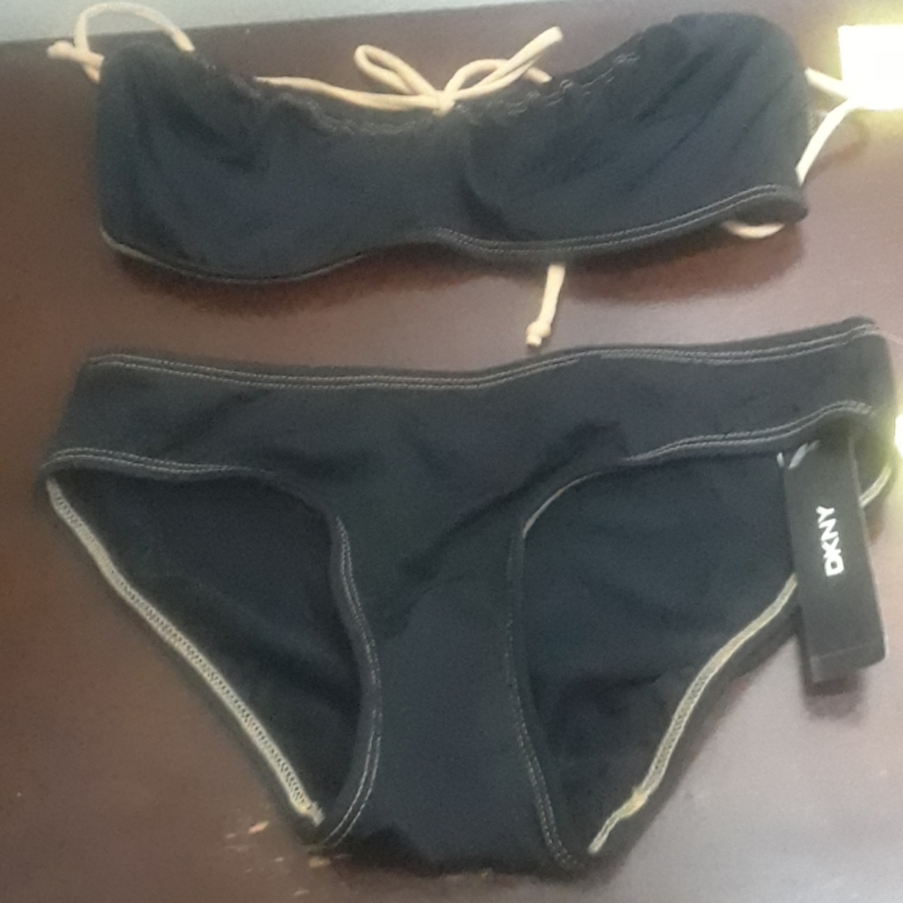Black with gold trim DKNY bikini set